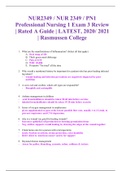 NUR2349 / NUR 2349 / PN1 Professional Nursing 1 Exam 3 Review | Rated A Guide | LATEST, 2020/ 2021 | Rasmussen College