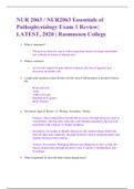 NUR 2063 / NUR2063 Essentials of Pathophysiology Exam 1 Review| LATEST, 2020 | Rasmussen College