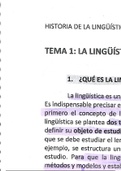 Resumen  Historia de la Lingüistica tema 1: "La lingüistica"