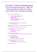 NUR 2502 / NUR2502 Multidimensional Care III Final Exam Review / MDC III Final Exam Review| Rated A Guide | Latest 2020 / 2021 | Rasmussen College