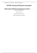NR 509 Advanced Physical AssessmentAlternative Writing Assignment week 7