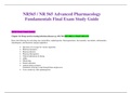 NR565 / NR 565 Advanced Pharmacology Fundamentals Final Exam Study Guide |Week 5-7| Latest 2020/2021| Chamberlain College of Nursing