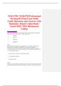 NUR 2790 / NUR2790 Professional Nursing III Final Exam Study Guide Questions and Answers with Rationale | Rated A Quiz Bank | Latest 2020 / 2021 |Rasmussen College