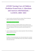  ATI RN Nursing Care of Children Predictor Exam Form A / ATI RN Nursing Care of Children Predictor Exam Form B | Questions and Answers  | LATEST, 2020 / 2021