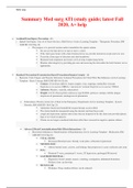 Summary Med surg ATI (study guide; latest Fall 2020, A+ help