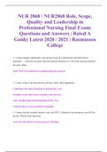 NUR 2868 / NUR2868 Role, Scope, Quality and Leadership in Professional Nursing Final Exam| Questions and Answers | Rated A Guide| Latest 2020 / 2021 | Rasmussen College