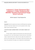 Assignment 5: Change Management Plan / Assignment 5: Change Management Plan HRM560: Managing Organizational Change Strayer University