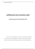 ASSIGNMENT:APPROACH TO CANCER CARE