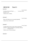 BUSI 310 Test 1, Test 2, Test 3, Test 4, BUSI 310 PRINCIPLES OF MANAGEMENT, Verified Correct Answers, Liberty University