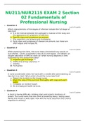 NU211/NUR2115 EXAM 2  Fundamentals of Professional Nursing LATEST GRADED A 2020/2021