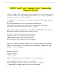 NR222 Exam 2 Unit 6 (Addition Q&A): Chamberlain College Of Nursing(Verified answers, download to score A)