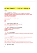 NR 511 – FINAL EXAM STUDY GUIDE WEEK 1 (LATEST UPDATE)