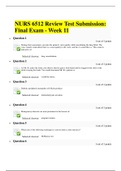 NURS 6512 Review Test Submission- Final Exam - Week 11 Question And Answers( Download To Score An A)