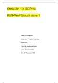 ENGLISH 101 SOPHIA PATHWAYS touch stone 1( LATEST UPDATE)
