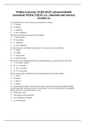 NURS 6512N Advanced Health Assessment WEEK 3 QUIZ 1-4 – Questions and Answers (Graded A) 