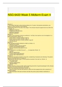 NSG 6420 Week 5 Midterm Exam 4 Questions and Answers/Score An A 