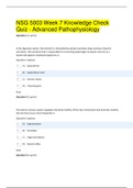 NSG 5003 Week 7 Knowledge Check Quiz - Advanced Pathophysiology(Excellent Scores)
