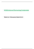 NR565 / NR 565: Advanced Pharmacology Week 6 & 7 Discussion Board Q & A  (Latest 2021 / 2022) Chamberlain College Of Nursing