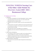 NUR 2214 / NUR2214 Nursing Care of the Older Adult Module Six Overview | Latest 2020 / 2021 | Rasmussen College