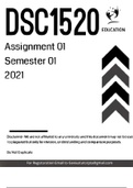DSC1520 ASSIGNMENT 1 SEMESTER 1 2021 SOLUTIONS