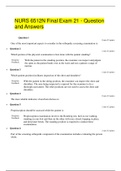 NURS 6512N Final Exam 21 - Question and Answers(Download to Score An A)