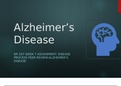 NR507 WEEK 7 ASSIGNMENT ; Disease process peer review - Alzheimer's Disease 