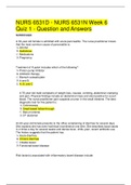 NURS 6531D - NURS 6531N Week 6 Quiz 1 - Question and Answers