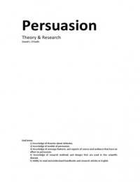 Samenvatting 'Persuasion by Daniel O'Keefe'
