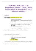 NUR2349 / NUR 2349 / PN1 Professional Nursing 1 Exam 1 Study Guide | Rated A | Latest 2020 / 2021| Rasmussen College