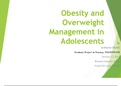 South University - NSG 6999 - Obesity and Overweight Management in Adolescents.