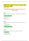 NUNP 6551 Midterm Exam (January 2020 - 100 out of 100) GRADED A+