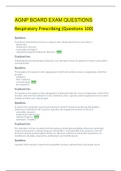 AGNP BOARD EXAM QUESTIONS Respiratory Prescribing Question And Answers( Download To Score An A)