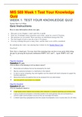 MIS 589 Week 1 , 2 AND 3 Questions And Answers (Complete Guide )