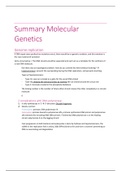 Summary Molecular Genetics Pre-Master