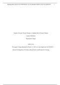 Rasmussen College, Minneapolis - NUR 4232 Module 10 PICOT Paper NPWT vs SMWT - Qualitative Study - Copy