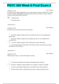 PSYC 300 Week 8 Final Exam 2 | VERIFIED SOLUTION