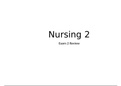 Nursing 2 Exam 2 Review Study Guide 100% Graded A