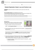 Gizmo Boyle & Charles Law Student Lab Sheet Question And Answers( Download To Score An A)