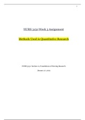 NURS 3150 Week 3 Assignment   Methods Used in Quantitative Research | NURS3150 Foundations of Nursing Research