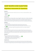 AGNP Board Exam Question and answers - Respiratory Assessment