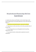 NR 508 /NR508 Advanced Pharmacology Mid-Term Exam Fall 2020( 100% Verified and Correct, Download to Score A)