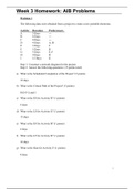 Week 3 Homework: AIB Problems questions with correct answers