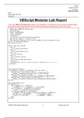 COMP 230: Week 5 Lab VBScript Modular Lab Report.