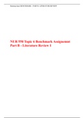 NUR 550 Topic 6 Benchmark Assignemnt Part B -
