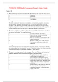 NURSING 2058 Health Assessment Exam 2: Study Guide