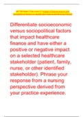 NR 708 Week 2 Discussion 2: Impact of Socioeconomic and Sociopolitical Factors on Healthcare Finance and Nursing Practice | Latest Guide 