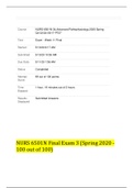 NURS 6501N Final Exam 3 (Spring 2020 - 100 out of 100)GOOD GRADES