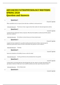 NURS 6501N Midterm Exam 2 (Spring 2020 - 100 out of 100)