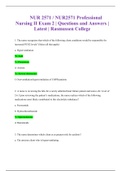 NUR 2571 / NUR2571 Professional Nursing II Exam 2 | Questions and Answers | Latest | Rasmussen College  