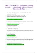 NUR 2571 / NUR2571 Professional Nursing II Exam 2 Quiz Bank| Questions and Answers | Latest | Rasmussen College